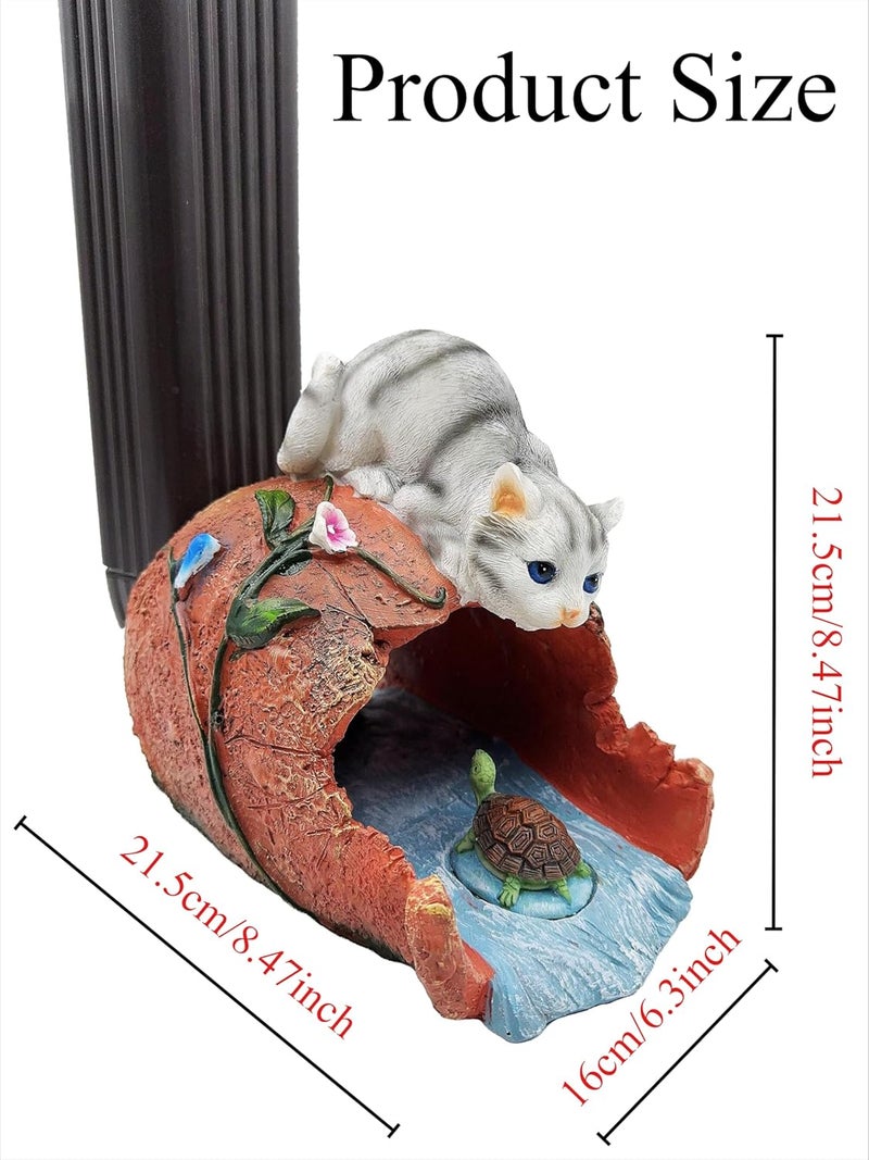 Euiroet Cat Gutter Downspout Extender Statue, Funny Garden Statue Ornament, Decor Downspout Diverter, Perfect Rain Diverter for 3"x4" Downspouts, Eco-Friendly Resin, Ideal Outdoor Decor Gift - Image 3